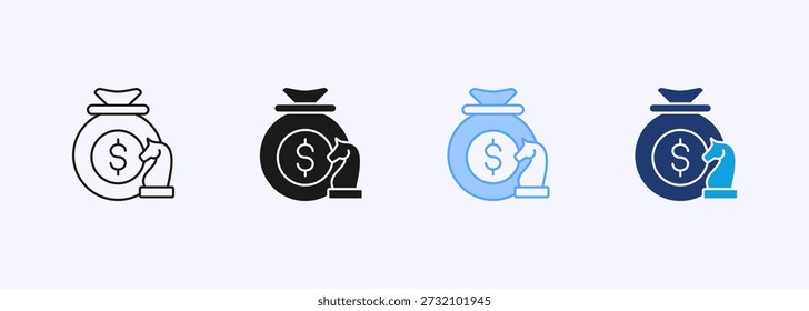 Conjunto de iconos de estrategia de presupuesto Multistyle Varios elementos de Colección para el diseño