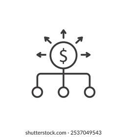 Icono de trazo BUDGET en negro