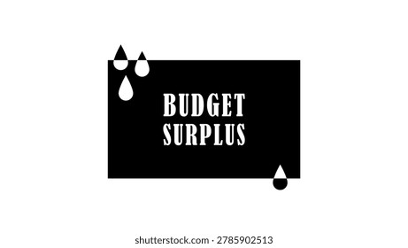 Budget surplus symbol, black isolated vector silhouette