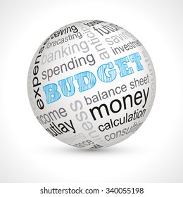 Budget theme sphere with keywords full vector