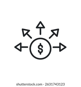 Budget thin line icons. Perfect pixel on transparent background