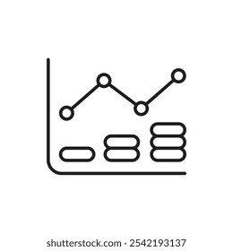 Ícone do Rastreador de Orçamento com Gráfico de Barras, Representando o Rastreamento de Gastos, o Gerenciamento de Despesas e o Planejamento Financeiro