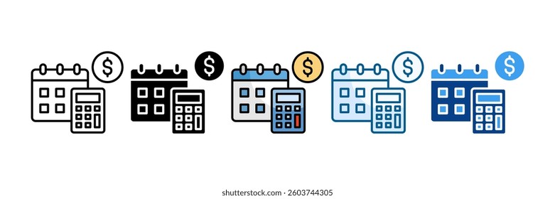 Budget Tracker Icon Set Multiple Style Collection