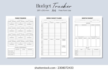 Budget tracker, budget planner. Vector illustration