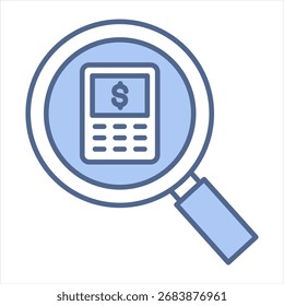 Ilustración vectorial de icono azul de seguimiento de presupuesto