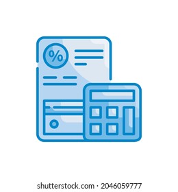Budget vector blue colours icon style illustration. EPS 10 file