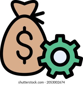 icono de línea de color del vector de presupuesto