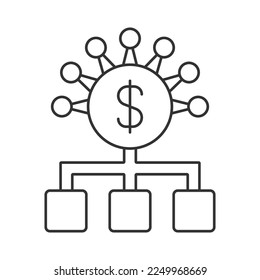 Budget vector icon. Line sign for mobile concept and web design. Symbol, logo illustration. Vector graphics