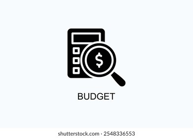Icono de Vector de presupuesto o ilustración de logotipo