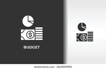 Ilustración De Símbolo Aislado De Vector, Icono O Logotipo De Presupuesto