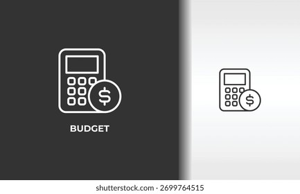 Ilustración De Símbolo Aislado De Vector, Icono O Logotipo De Presupuesto