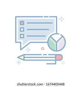 budget Vector illustration. Filled Outline Color Icon.