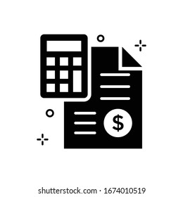 Budget Vector illustration. Shopping and E-commerce Glyph icon. 
