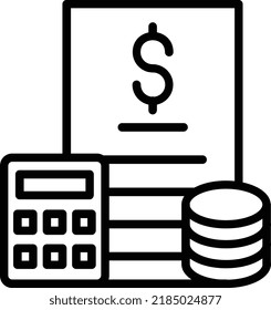 Budget Vector Line Icon Design