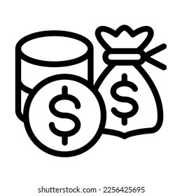 Budget Vector Line Icon Design