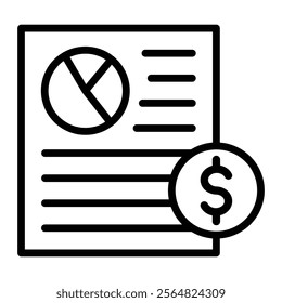Budget Vector Line Icon Design