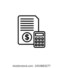 Budget vector line icon illustration.