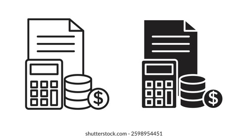Budget vector line icon illustration collection.