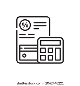 Budget vector outline icon style illustration. EPS 10 file