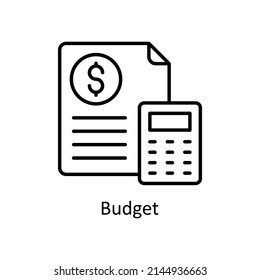 Budget vector outline icon for web isolated on white background EPS 10 file