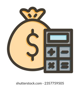 Budget Vector Thick Line Filled Colors Icon For Personal And Commercial Use.

