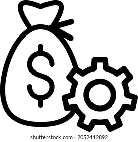 budget vector thin line icon