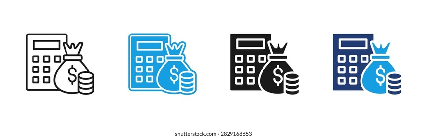 Budget web icon multiple style collection