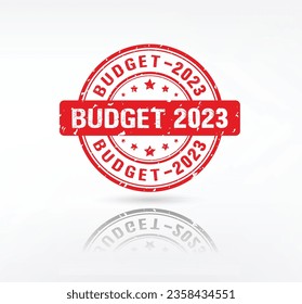 Budget-2023 stamp. Budget-2023 grunge rubber stamp on white background
