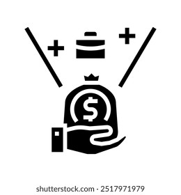 budgeting business process glyph icon vector. budgeting business process sign. isolated symbol illustration