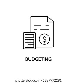 icono de línea de concepto de presupuesto. Ilustración de elemento simple. diseño de símbolos de esquema de concepto de presupuesto.