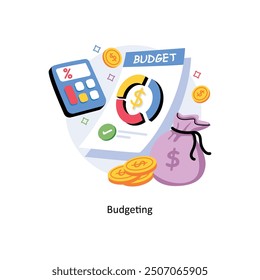 Budgeting Concepts Style illustrations. EPS