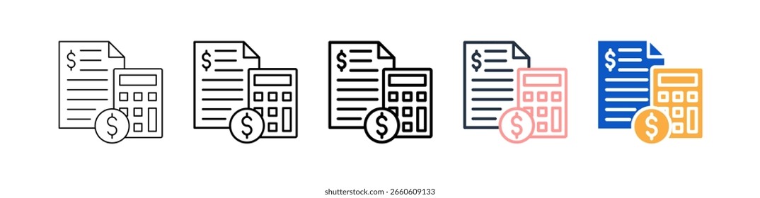 Budgeting different style icons set vector illustration.