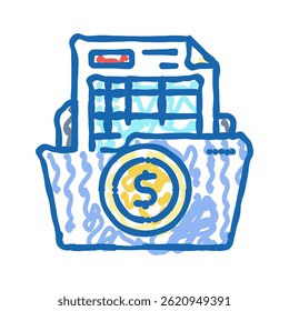 ícone de doodle do supervisor financeiro de orçamento esboçar vetor. sinal do supervisor financeiro de orçamento. ilustração de símbolo isolado