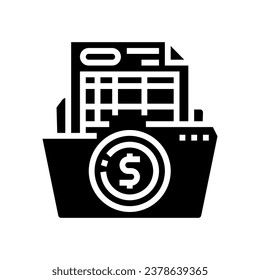 budgeting financial advisor glyph icon vector. budgeting financial advisor sign. isolated symbol illustration