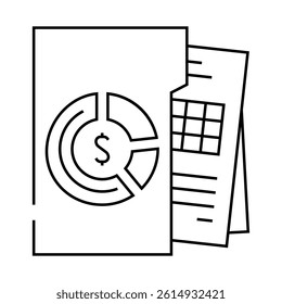 budgeting financial advisor line icon vector. budgeting financial advisor sign. isolated contour symbol black illustration