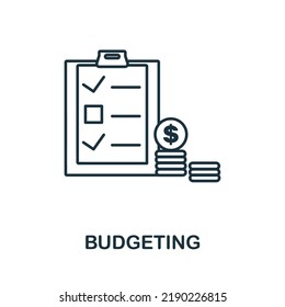 Budgeting flat icon. Colored element sign from auditors collection. Flat Budgeting icon sign for web design, infographics and more.