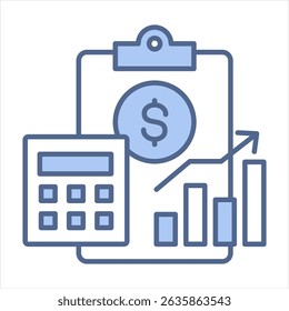 Ilustração Do Vetor De Ícone Azul De Orçamento E Previsão