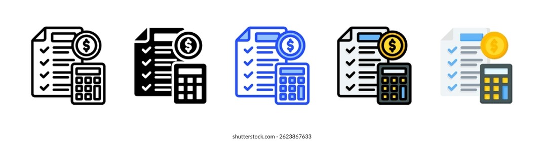 Budgeting Icon Collection With Multiple Styles
