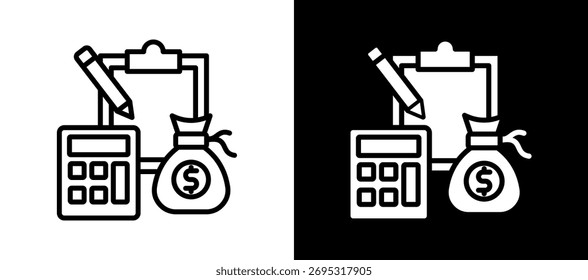 Budgeting Icon doublestyle Vector Illustration