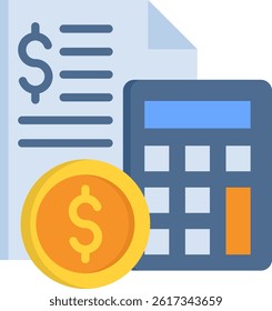 Budgeting Icon Flat Vector Illustration