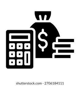 Budgetierung Symbol Glyphe Design Vektorgrafik