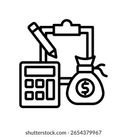 Ilustração do Vetor da Linha do Ícone de Orçamento