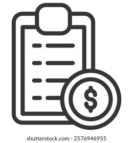 Budgeting Icon Lineal Style Vector Illustration