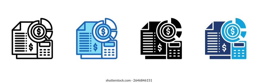 Budgeting icon Multi Style Vector Illustration