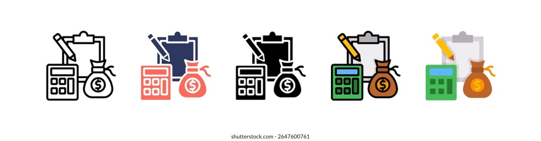 Icono de presupuesto Ilustración vectorial múltiple