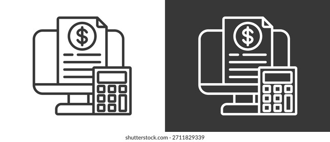 Budgeting Icon Set Vector Collection Isolated In Black And White