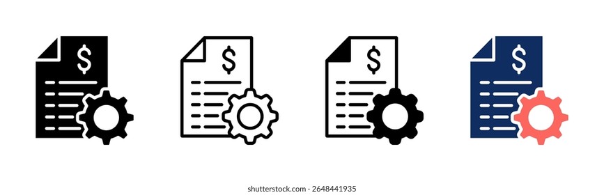 Budgeting icon sheet multiple style collection