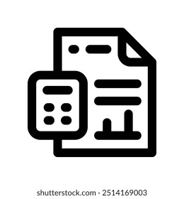 Icono de presupuesto. Icono de línea de Vector para su Sitio web, móvil, presentación y diseño de logotipo.