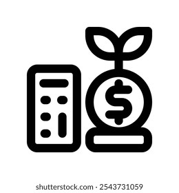budgeting icon. vector line icon for your website, mobile, presentation, and logo design.