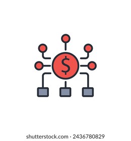 budgeting icon. vector.Editable stroke.linear style sign for use web design,logo.Symbol illustration.